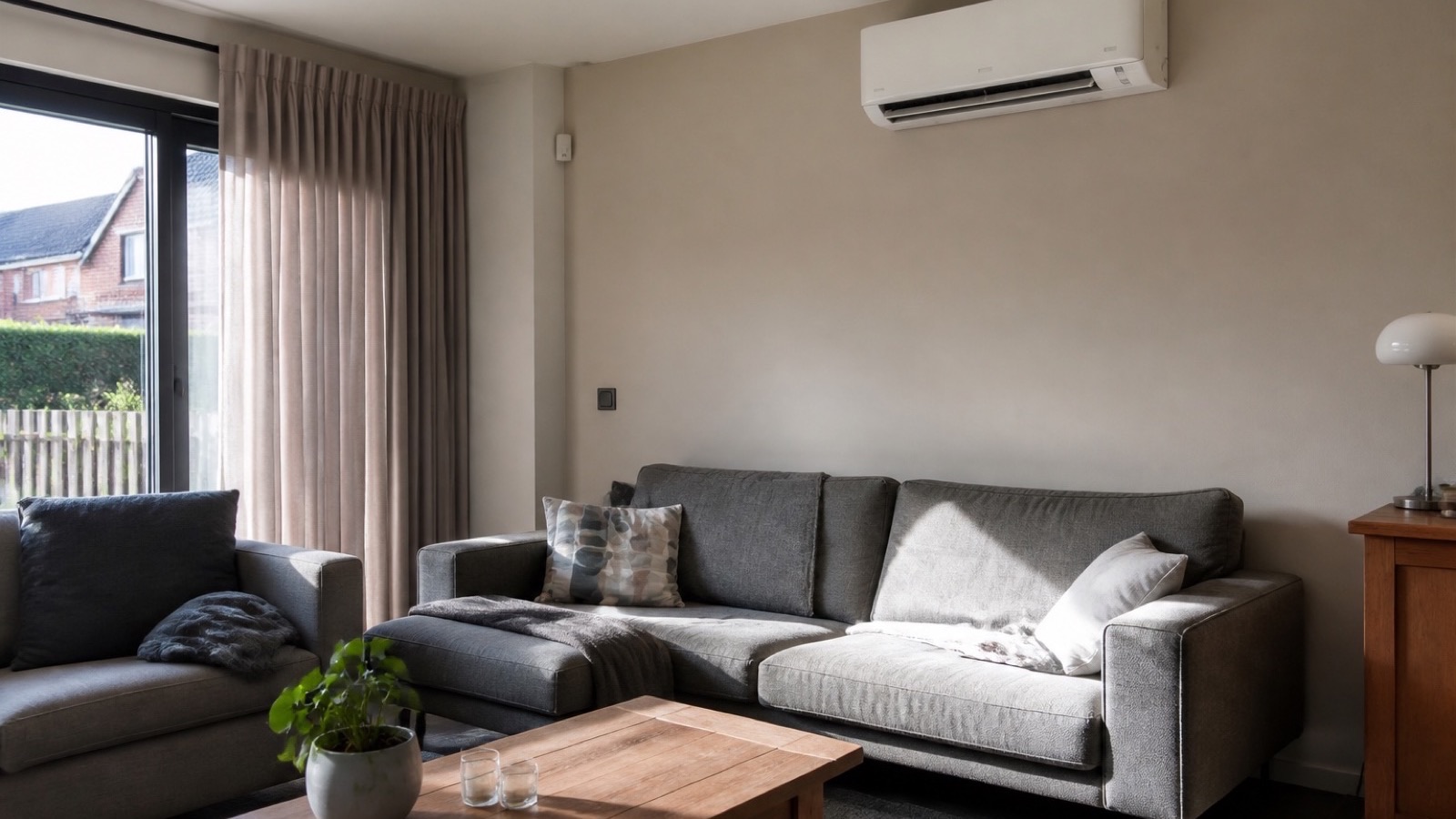 Wandmodel in een living, type Hisense multisplit