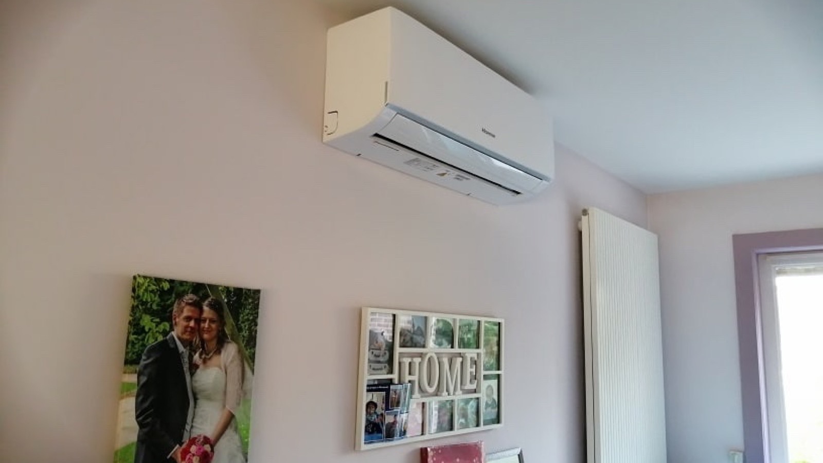 Hisense wandmodel in de woning in Kruibeke