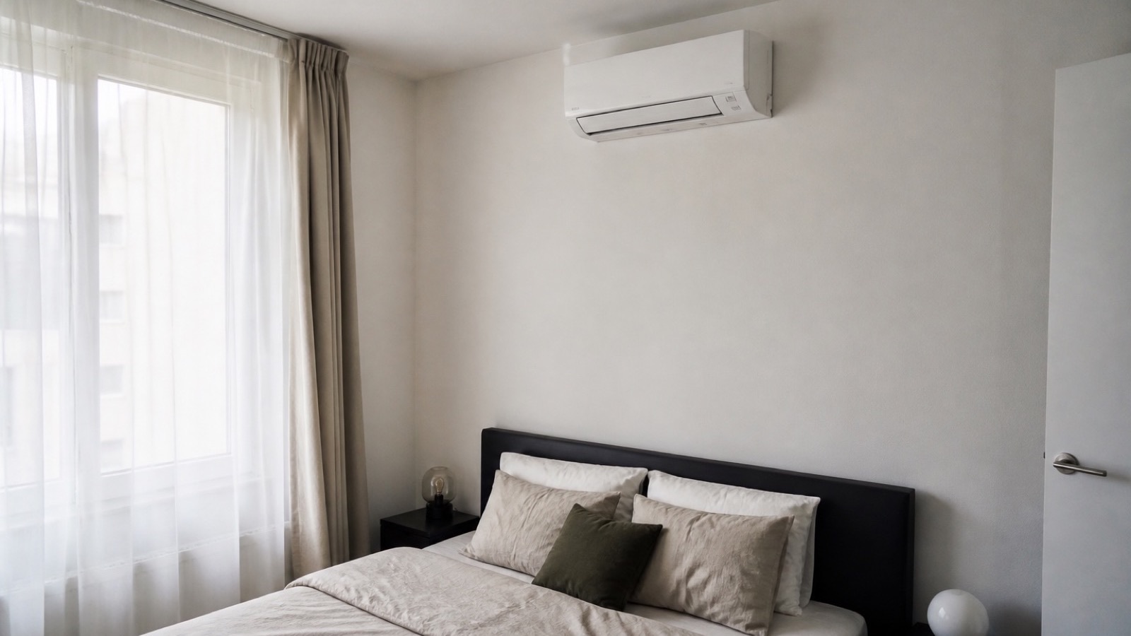 Compact wandmodel in een slaapkamer